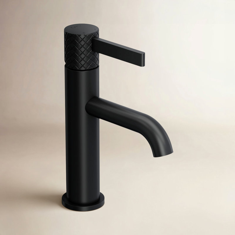 Robinet de lavabo à poignée simple Ténériffe, Noir mat