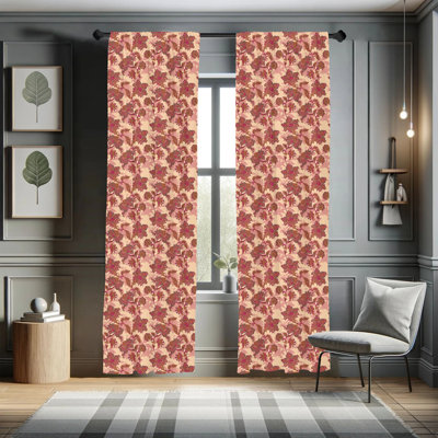 Floral Semi-Sheer Rod Pocket Curtain Panels