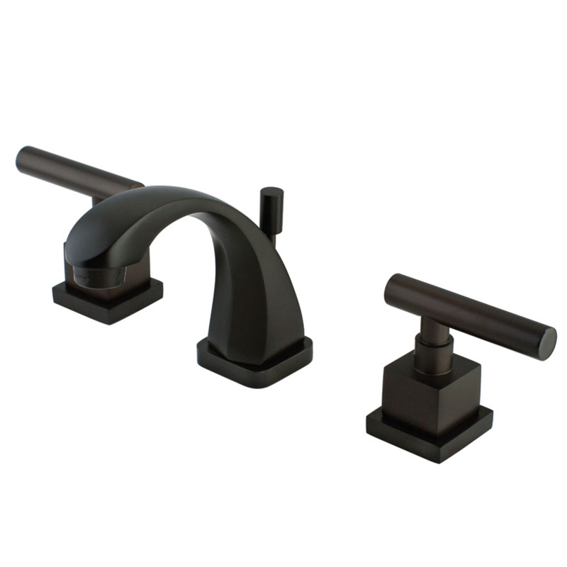 Kingston Brass Claremont Two-Handle 3-Hole Deck Mount Widespread Bathroom Faucet with Brass Pop-Up Drain, Oil Rubbed Bronze