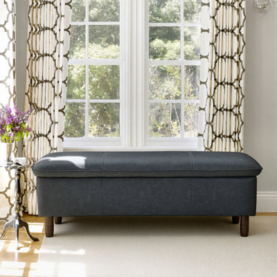 Breeanna Faux Leather Flip Top Storage Bench