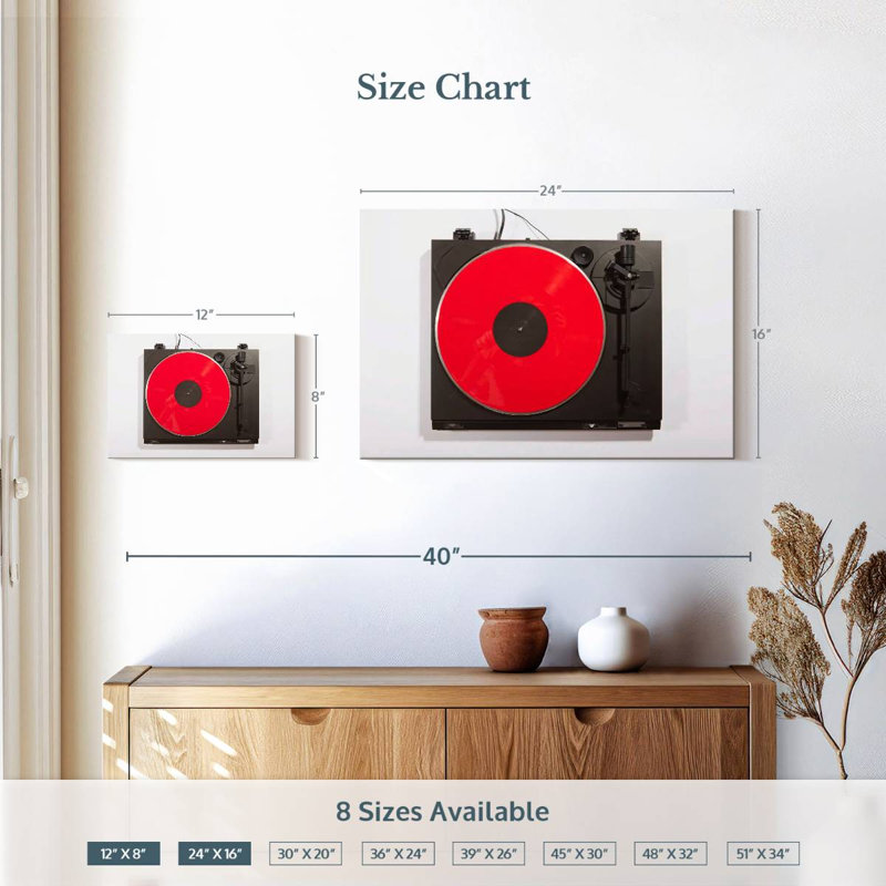 Tourne-disque rouge vif Abarca, H 16 po x l 24 po