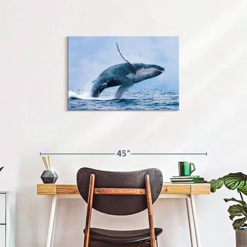 Brampt Leaping Humpback Whale, 20" H x 30" W
