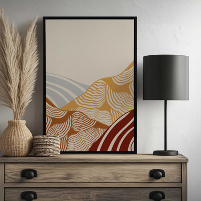 «Vintage Mountains Line Art 03» par Garima Dhawan, reproduction d'art sur toile
