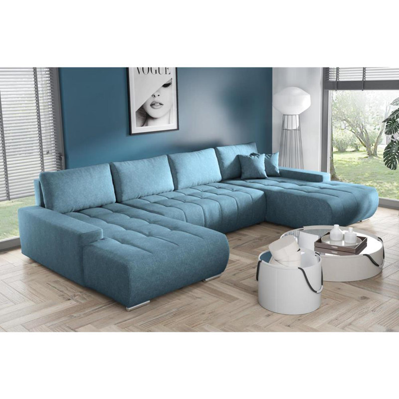Haussman Corner Sofa Bed, Blue