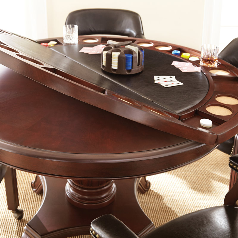 Alandria Lark Manor™ 48'' 4 - Player Foldable Poker Table, Black