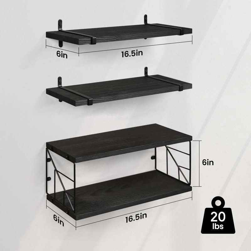 Reyka Floating Shelf, Black