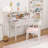 36.2'' Solid Wood Computer Writing Desk with 3 Power Outlets-1347351859