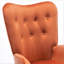 Fauteuil à oreilles de style Mid-Century moderne, fauteuil capitonné en tissu de polyester avec pieds évasés en bois massif pour le bureau de la chambre à coucher et du salon-1050347536