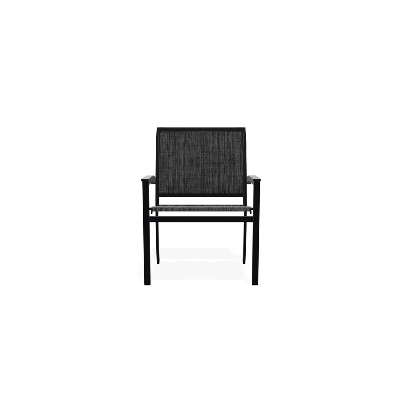 Chaise de café empilable en aluminium Bazza, Noir, Ombre Augustine