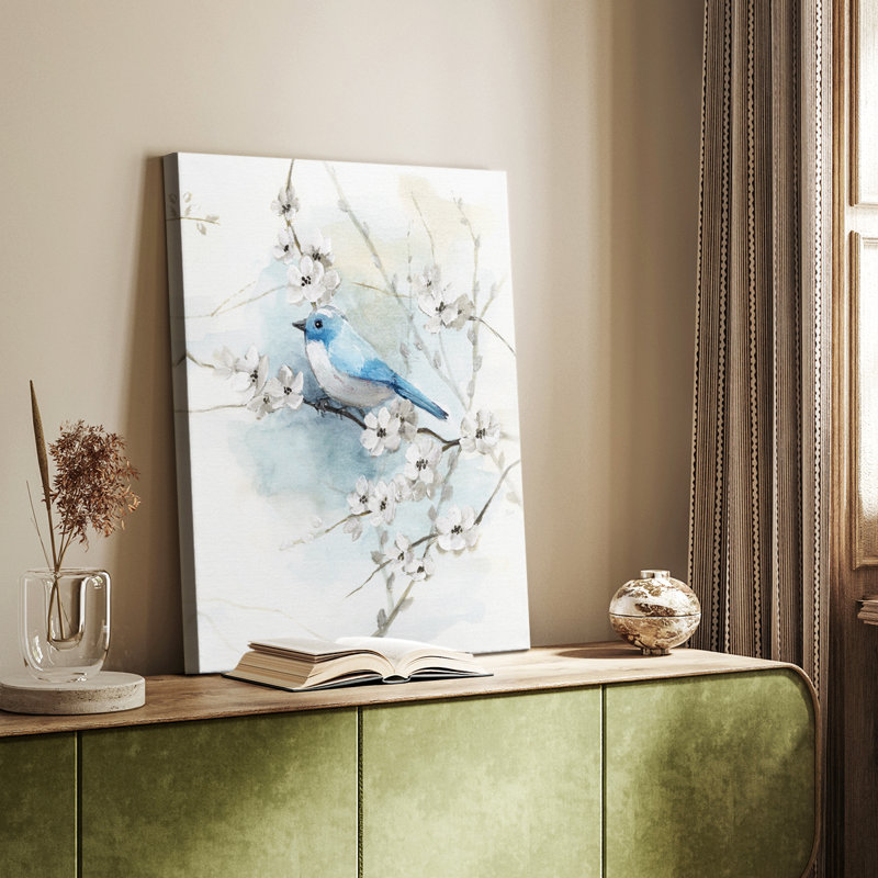 Blossoms and Bluebird II - galerie sur mesure, H 60 po x l 40 po
