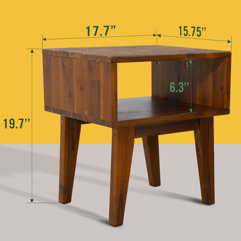 Table de chevet Acacia Jhasir, Chocolat