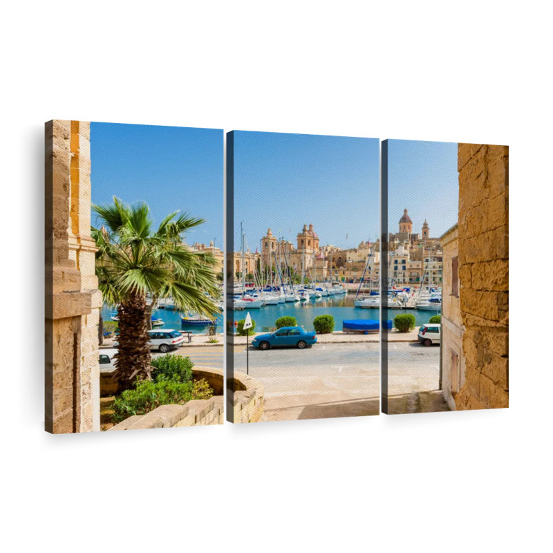 «Street To Senglea Marina» sur toile, H 36 po x l 57 po