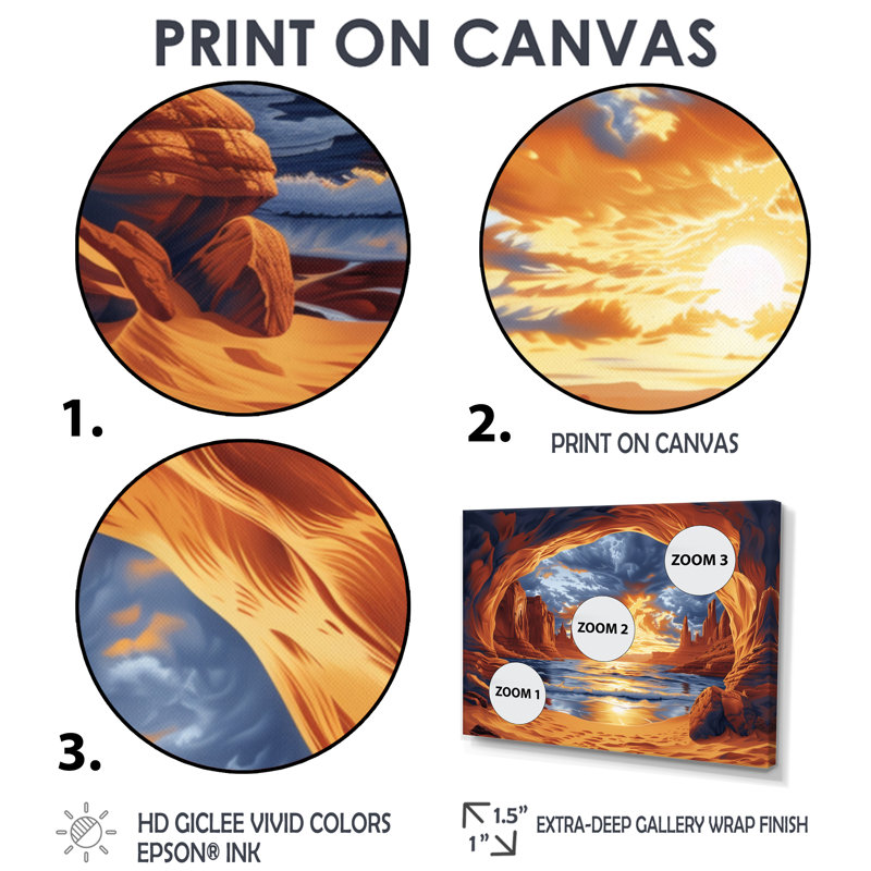 Markaysia - Canyon Wall Art Living Room, Toile encadrée flottée blanche, H 28 po x l 60 po x P 1,5 po