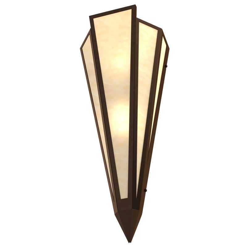 Brum 2 - Light Flush Mounted Sconce, Amber Quartz, Timeless Bronze