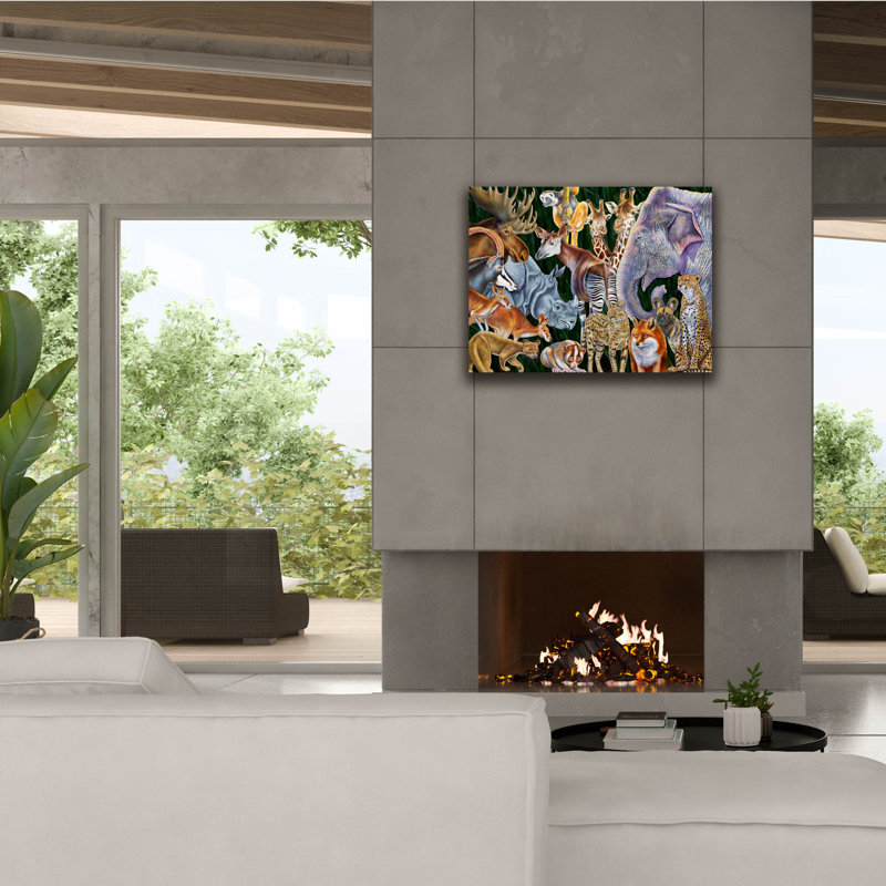  «Animaux du monde» par Tim Jeffs, art mural sur toile, 34 po x 26 po, H 26 po x l 34 po