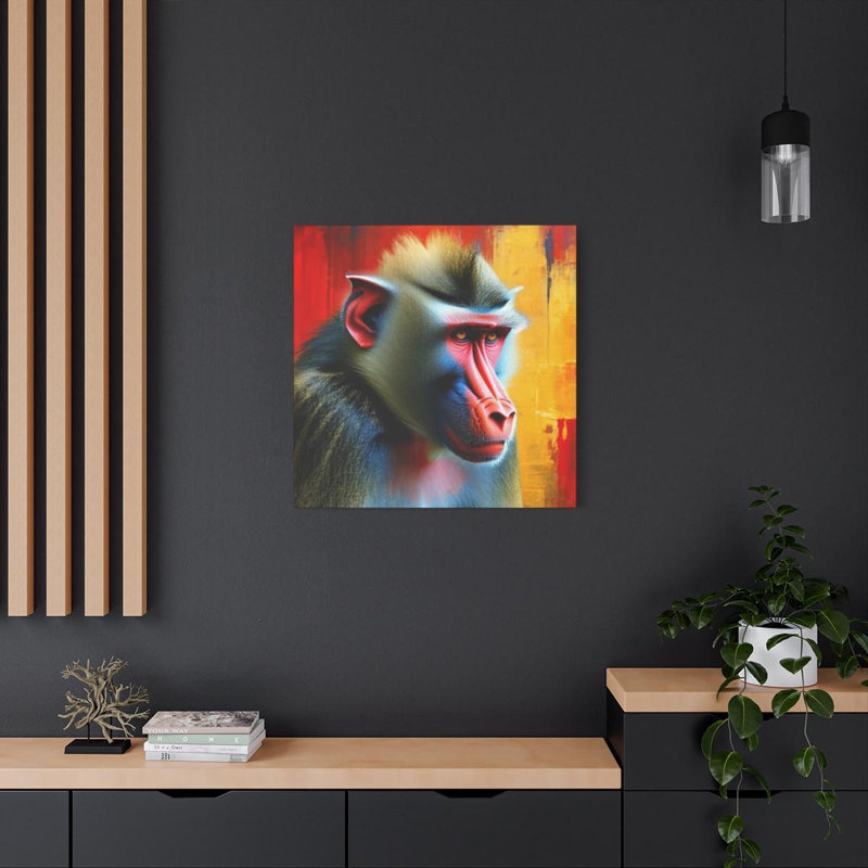 Mandrill, abstrait, reproduction d'art sur toile, H 30 po x l 30 po