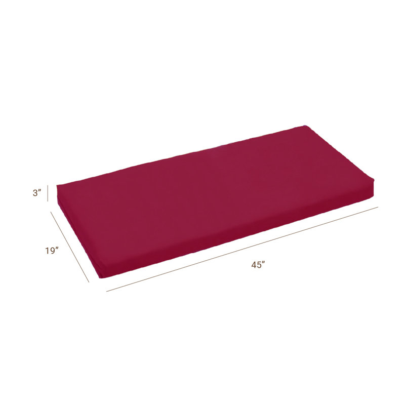 Coussin de siège d'extérieur, Rouge, 45 po x 19 po