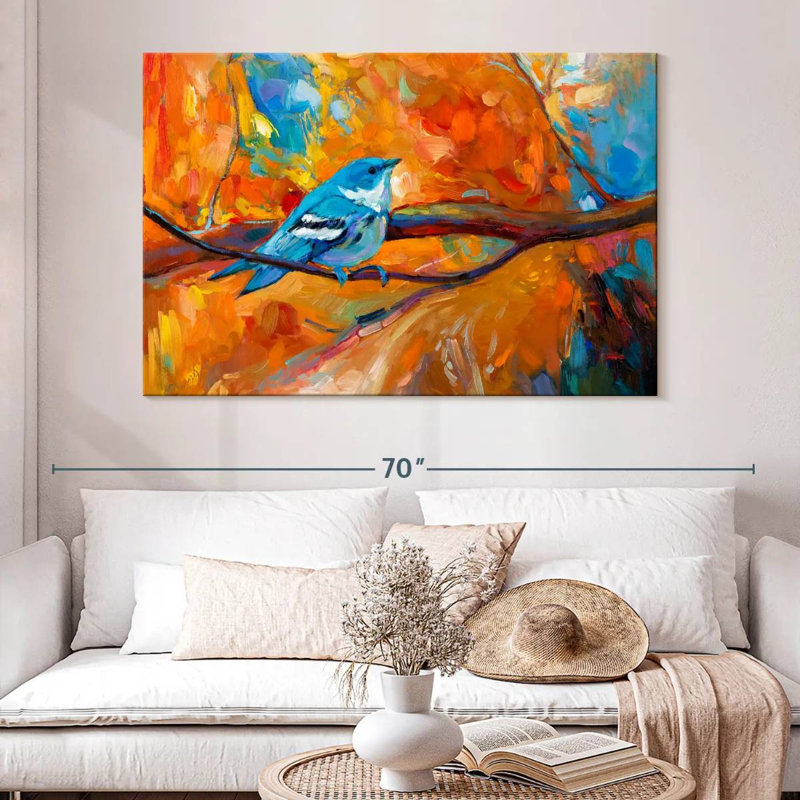 Bluebird In Autumn, 34" H x 51" W