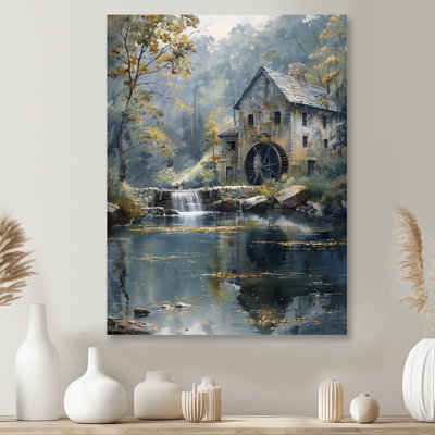 Green Grey Rural Summer Retreat Mill - Mills Wall Decor
