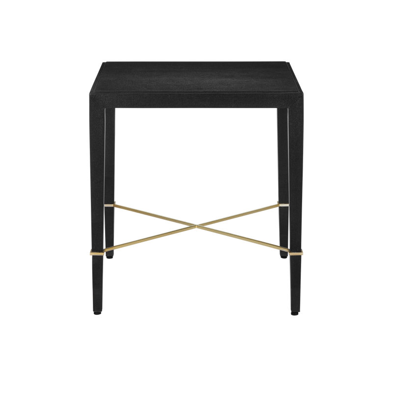 Verona Black Linen End Table