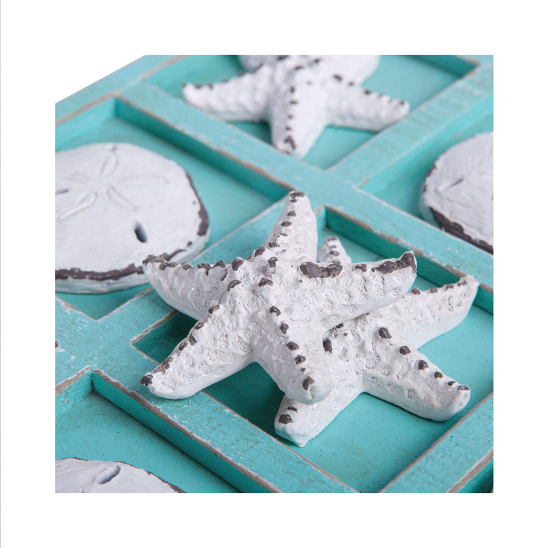 Planche de tic tac toe Seashore, Blanc / bleu cadet