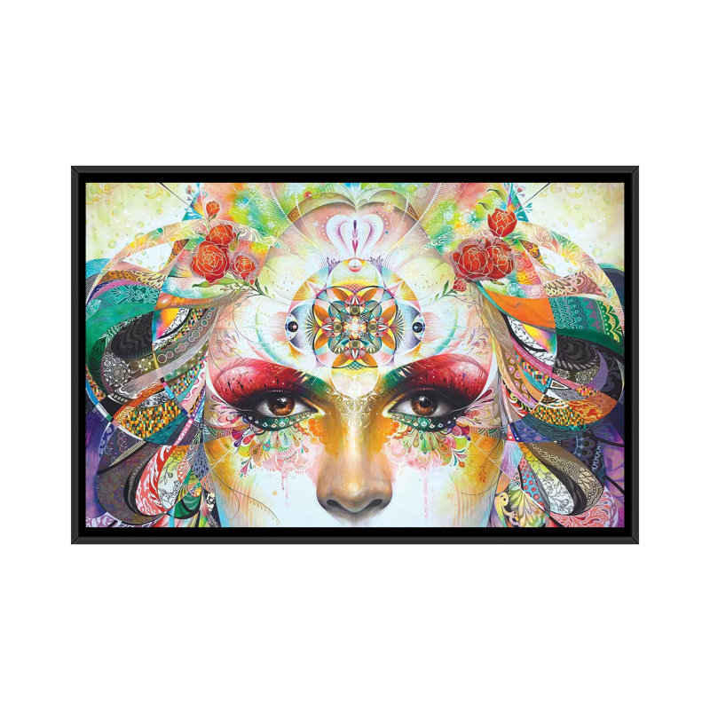 «Gaia», impression sur toile, H 18 po x l 26 po x P 1,5 po, Toile avec cadre noir, Pas de tapis