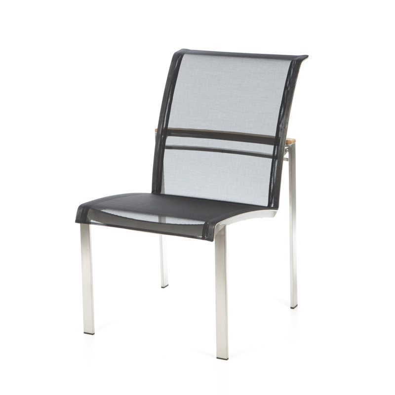 Tivoli Stacking Teak Patio Dining Chair, Black, No