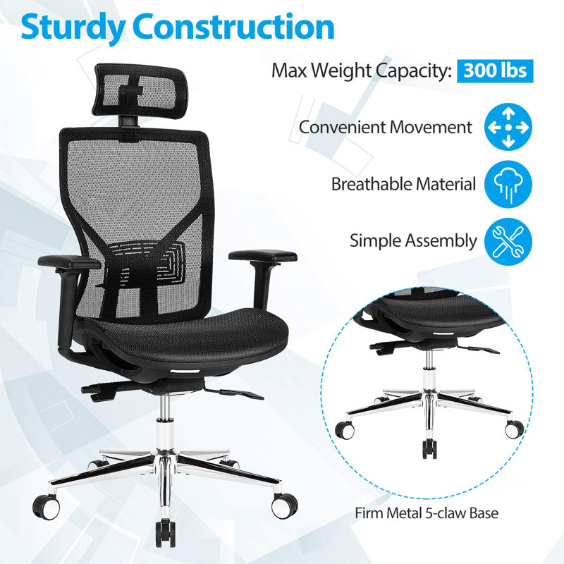 Lachlynn Mesh Task Chair with Headrest