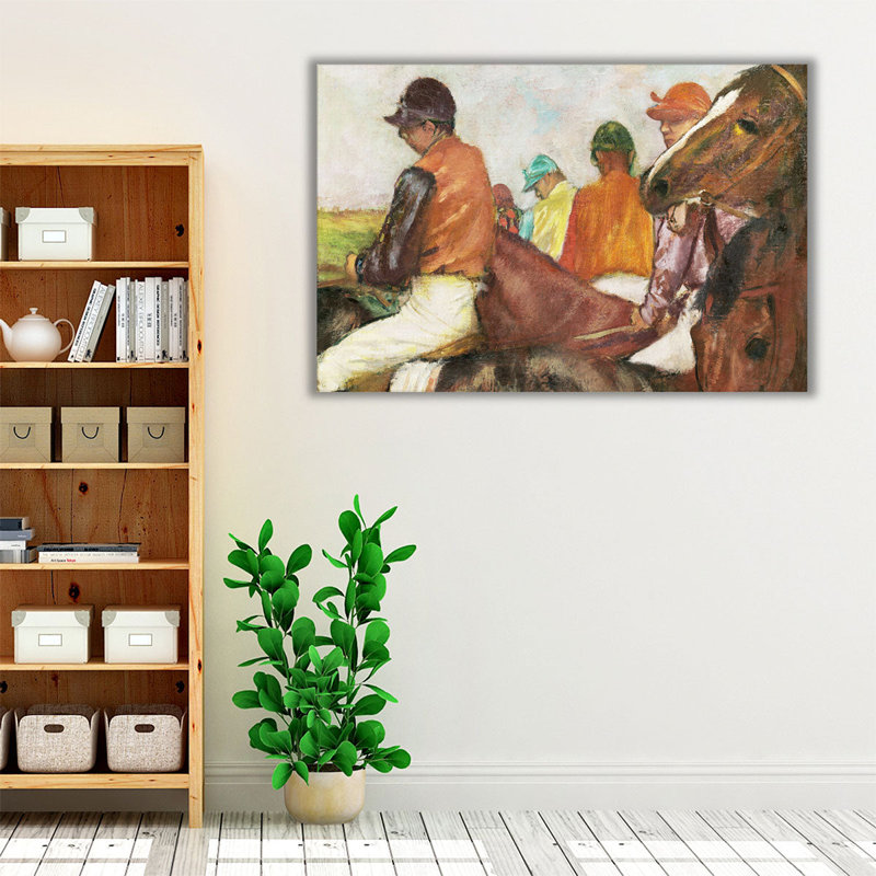 Degas The Races III - reproduction d'art sur toile, H 24 po x l 36 po