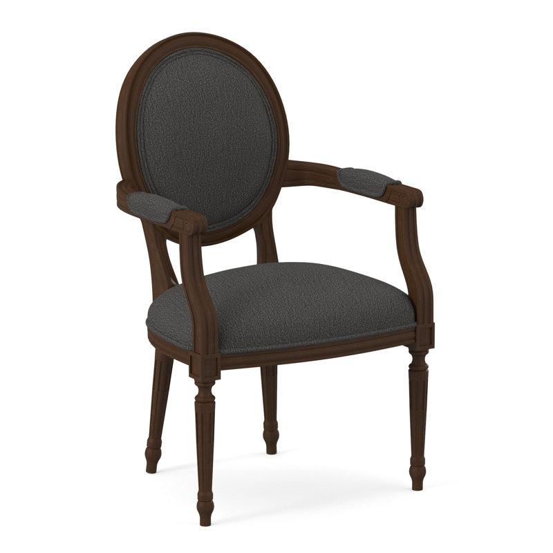 Dauphin Arm Chair, American Walnut, Libby Linen