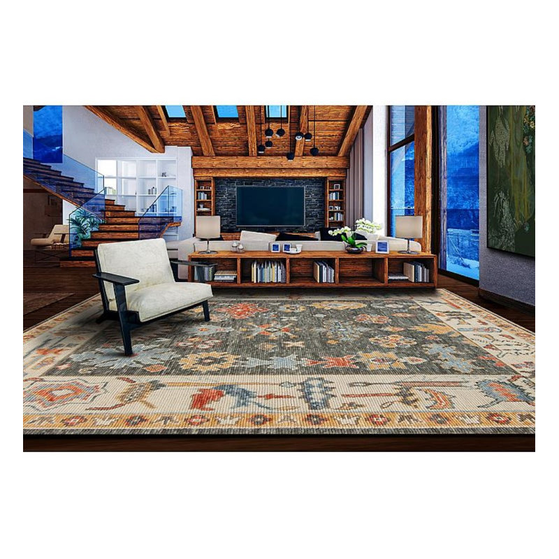 Cascade Hand Knotted Wool Indoor Rug, Rectangle 6' x 9'