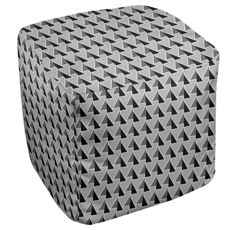 Repose-pieds cube à motif shifted arrows, Noir, H 18 po x l 18 po x P 18 po