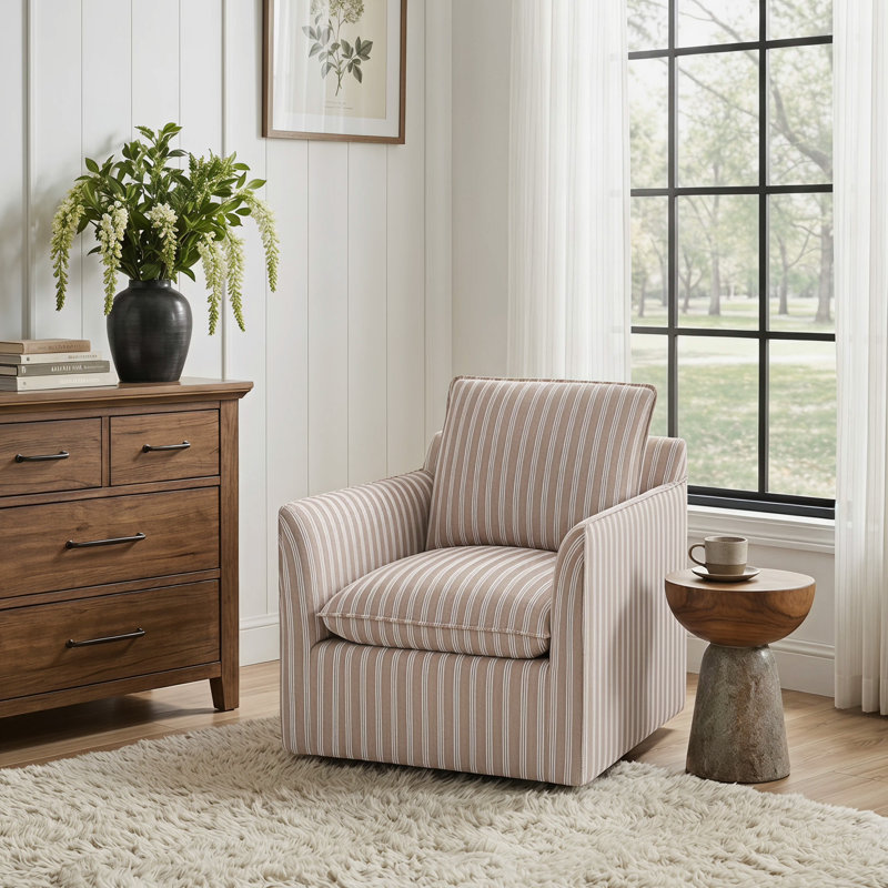 Fauteuil demi-tonneau pivotant avec coussin amovible de 29,7 po de largeur moderne avec coussin amovible (ensemble de 5), 5
