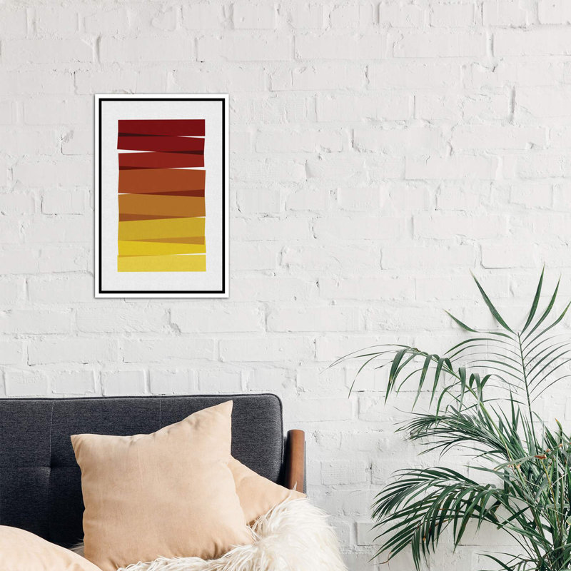 « rayures ii »-impression sur l’image, Toile blanche encadrée, H 40 po x l 26 po x P 1,5 po