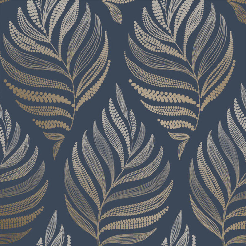 Botanica Floral Metallic Wallpaper Roll, Midnight