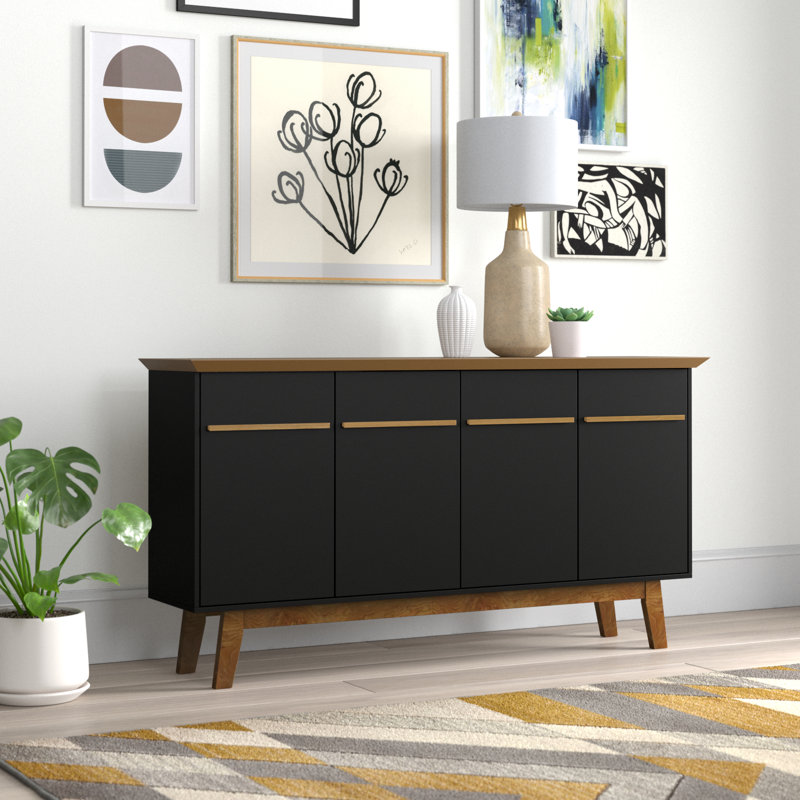 Mapleton 62.99'' Sideboard, Black and Cinnamon