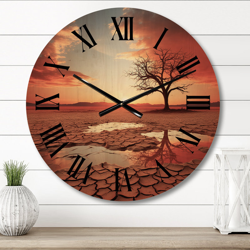 Horloge murale en bois massif Parell, Petit