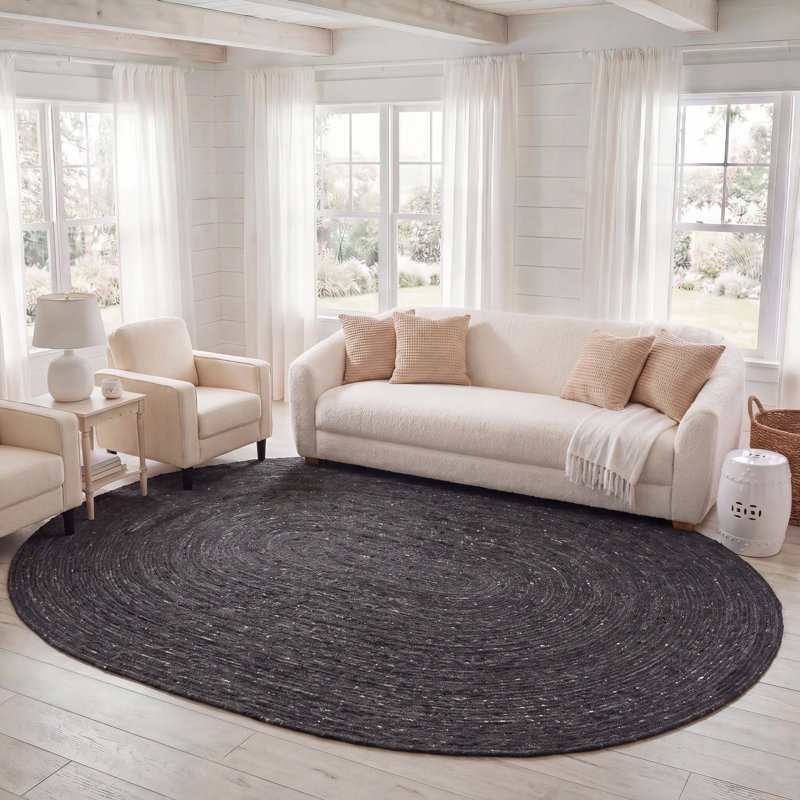 Tapis en laine / coton tissé à la main Coleman, Ovale 8 pi x 10 pi