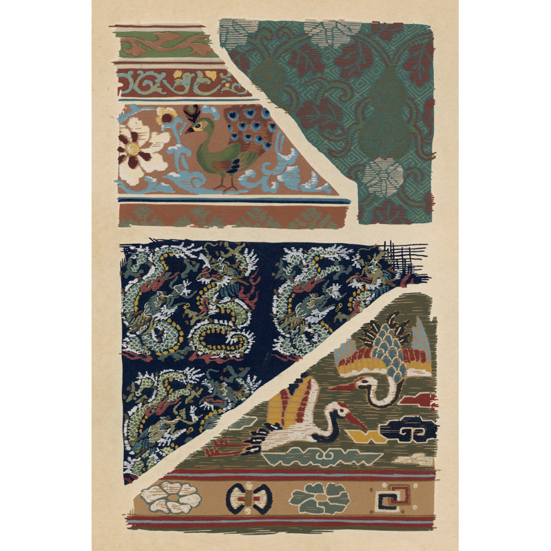 «Japanese Textile Design VI» par Ema Seizan, impression sur toile tendue, H 18 po x l 12 po x P 1,25 po