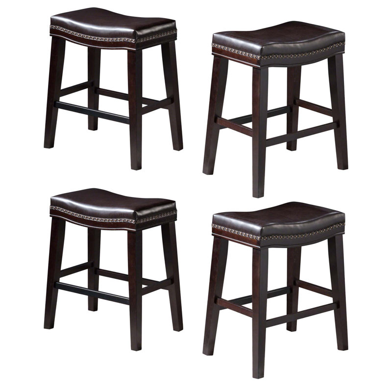 Tabouret de comptoir de 26 po avec siège clouté contemporain (garniture cloutée) 26 po