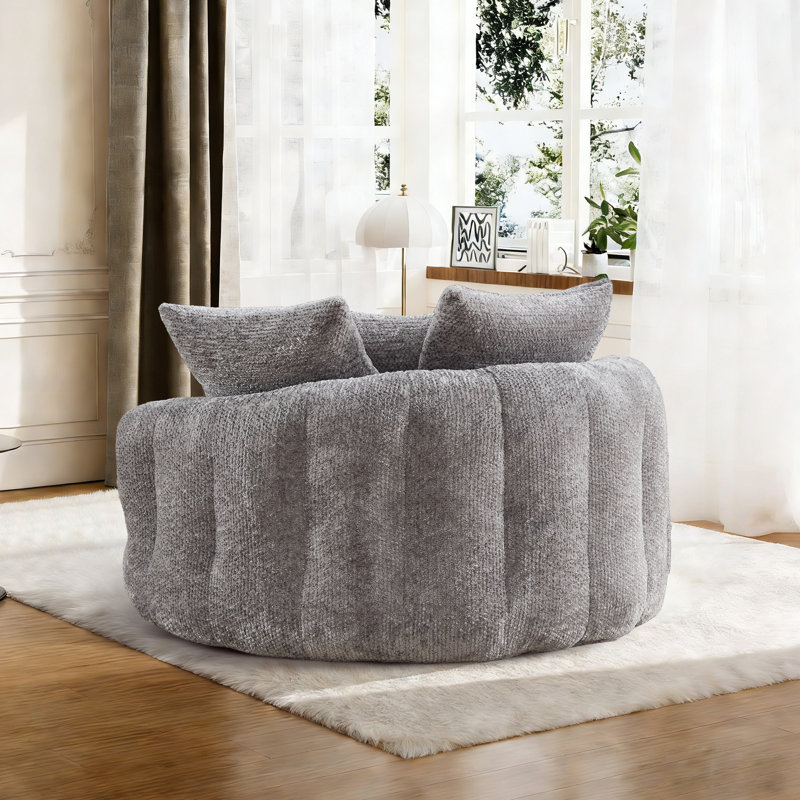 Fauteuil surdimensionné Boneless, Gris clair