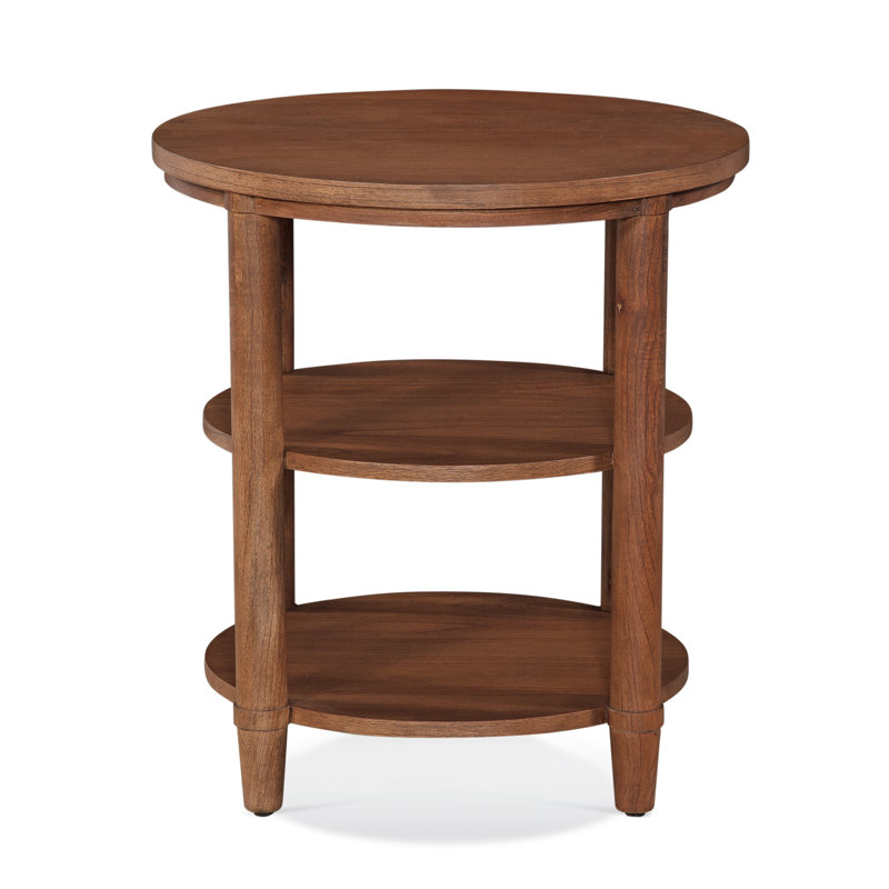 Clair Solid Wood End Table, Aged Barrel