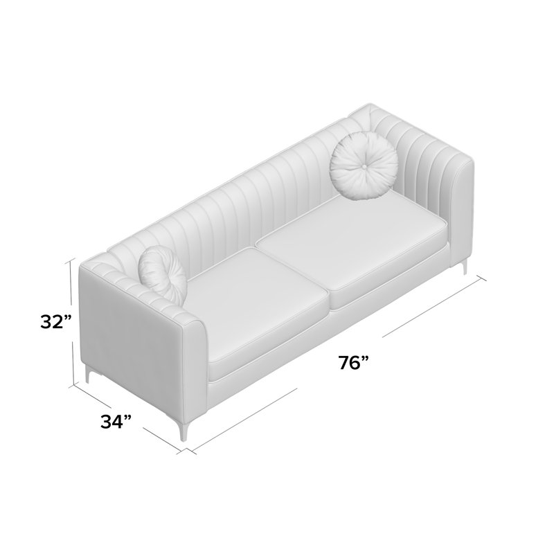 Bailey 87'' Velvet Sofa, Pink