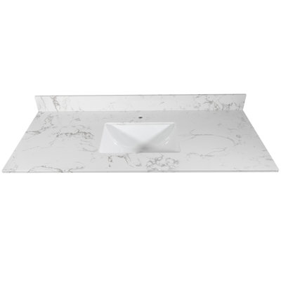 43'' Marble Single Bathroom Vanity Top with Sink