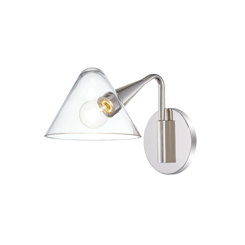 Applique murale à bras 1 lumière Kilby, Nickel poli