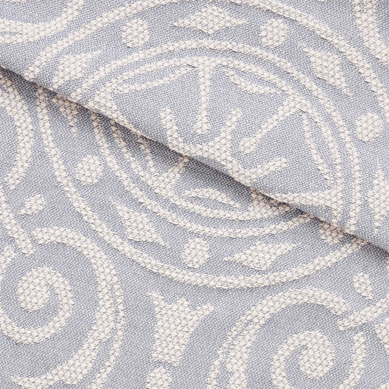 Slate Blue Cotton Blend Jacquard Medallion Bedspread Set