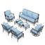 Ensemble de conversation de patio pour 9 personnes avec 2 fauteuils pivotants Akadian-1405231000-1405231002