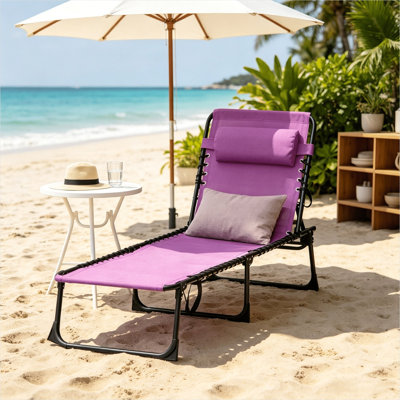 Chaise longue combinant design pliant et rangement avec siège inclinable et fini