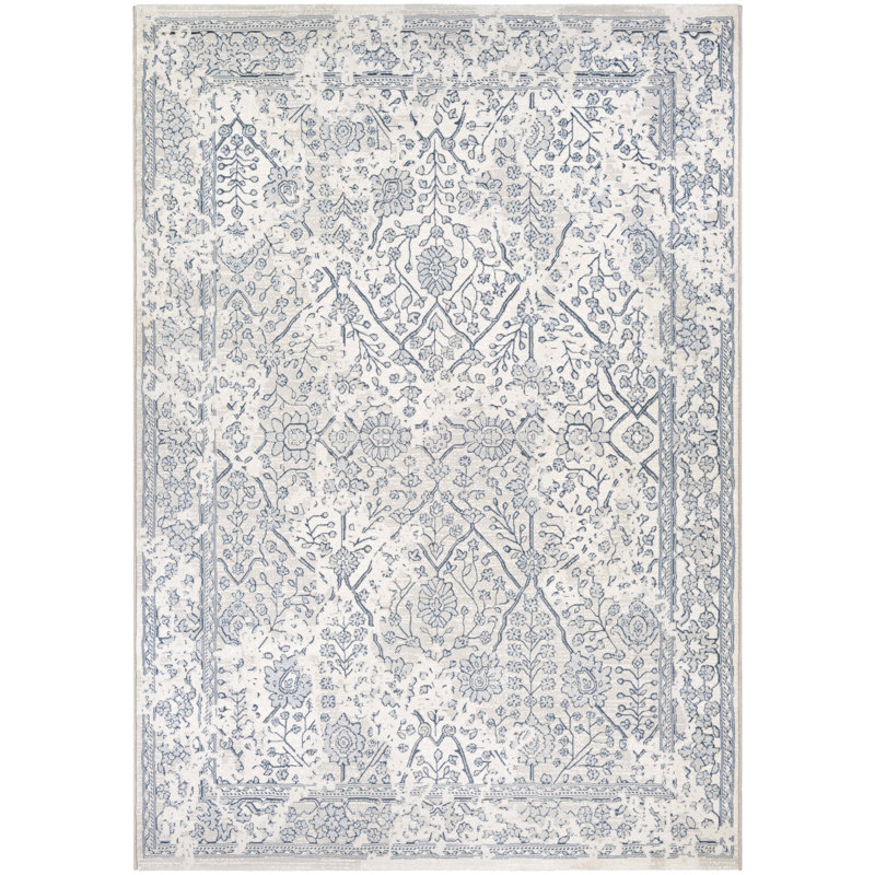Tapis performance bleu ardoise Ouzts, Rectangle 3 pi 11 po x 5 pi 6 po