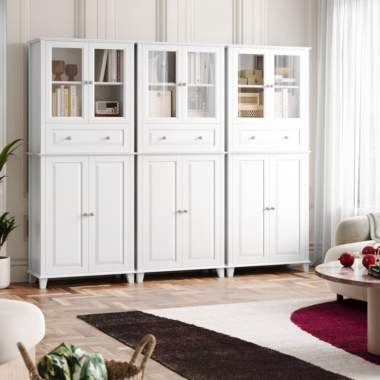 Ahaziah Armoire 76.5 Tall 4-Door 1-Drawer Kitchen Pantry Lark Manor